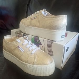 superga trainers gold